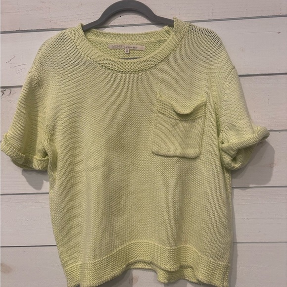 Rachel Roy Lime Green Knit Short Sleeve Sweater - Picture 5 of 10